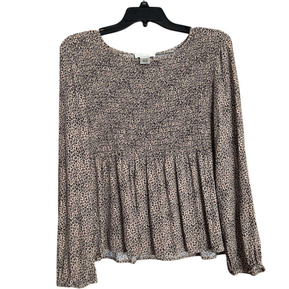 URBAN Romantics Cheetah‎ Print Textured Blouse